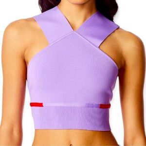 Herve Leger High Neck Bra Top in Wisteria
